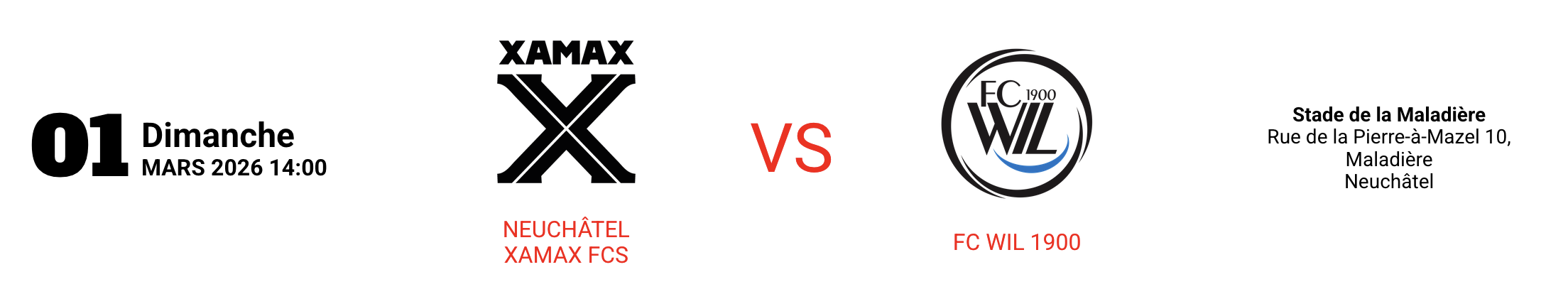 NEUCHÂTEL XAMAX FCS vs FC Wil 1900